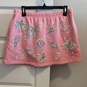 Pink QUEEN OF SPARKLES Sequin Embellished Skirt.